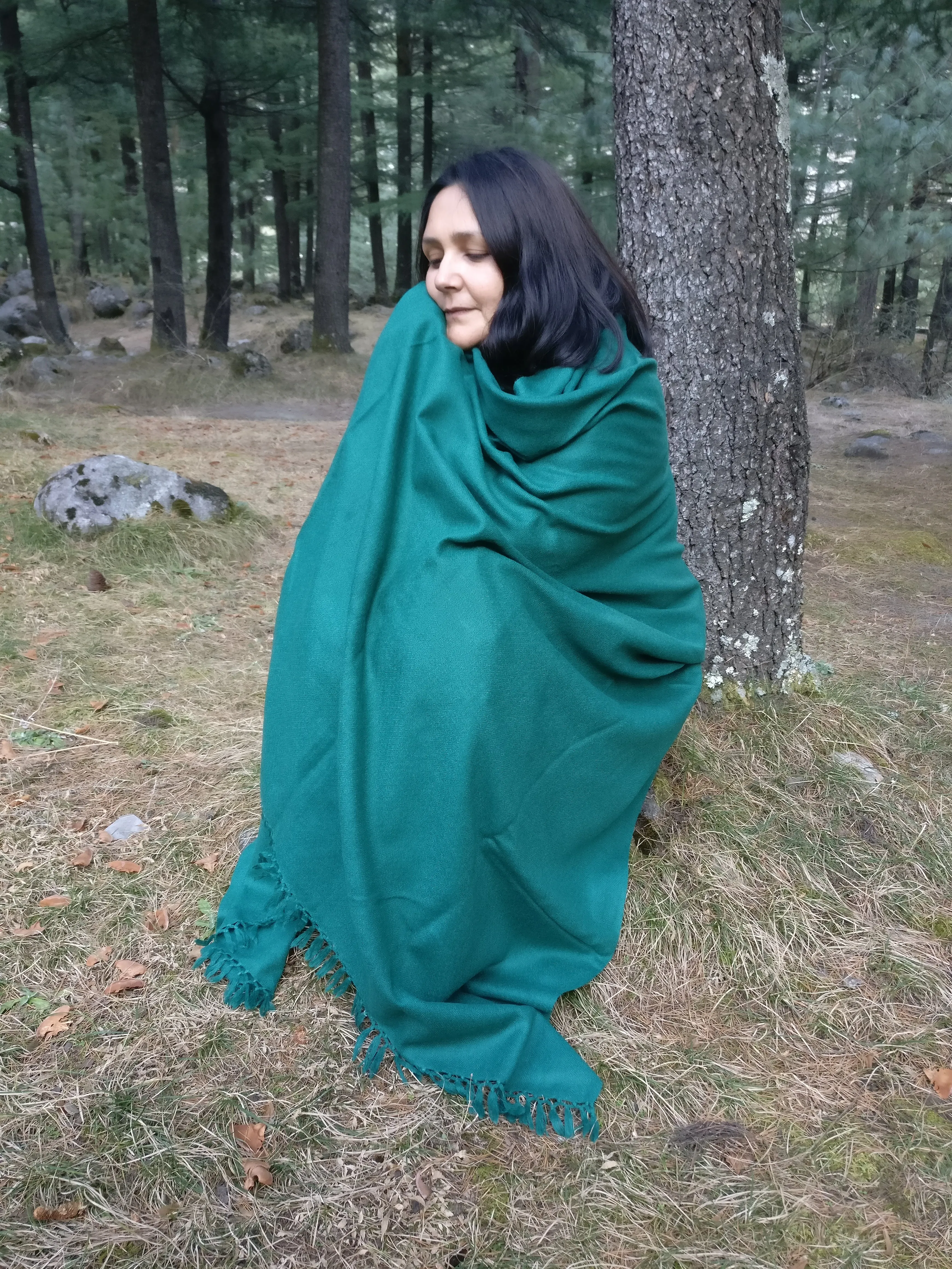 Large green shawl