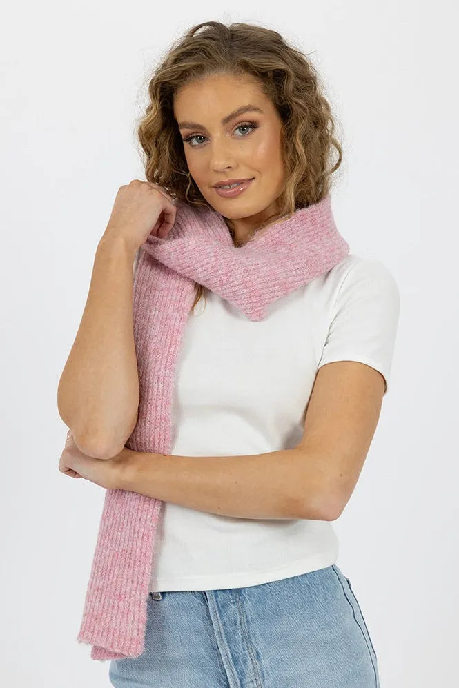 Lila Pink Wool Blend Scarf