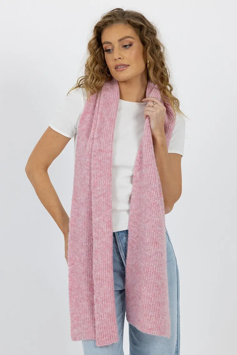 Lila Pink Wool Blend Scarf