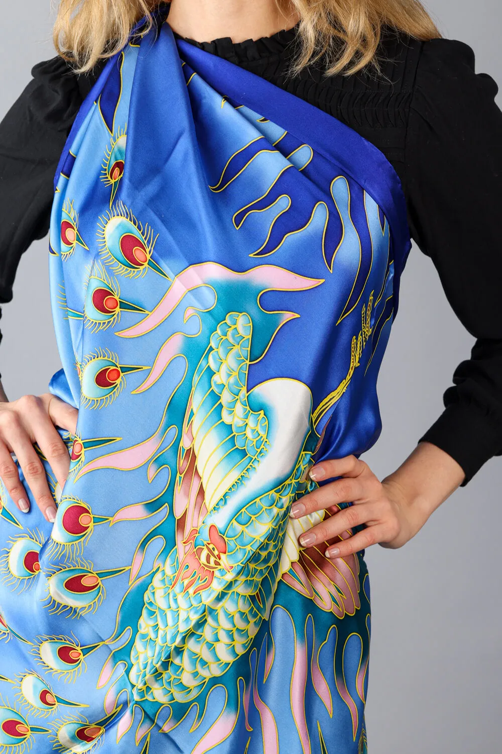 Limited Edition Hand Painted Silk Scarf| Blue