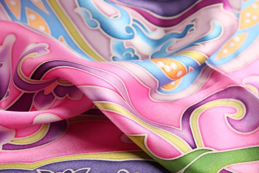 Limited Edition Hand Painted Silk Scarf| Pink