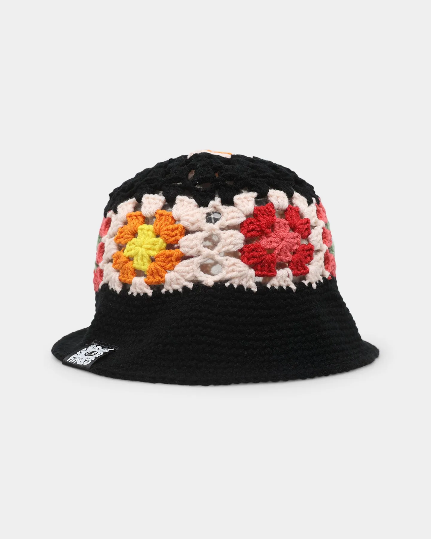 Loiter Crochet Bucket Hat Black/Multi-Coloured