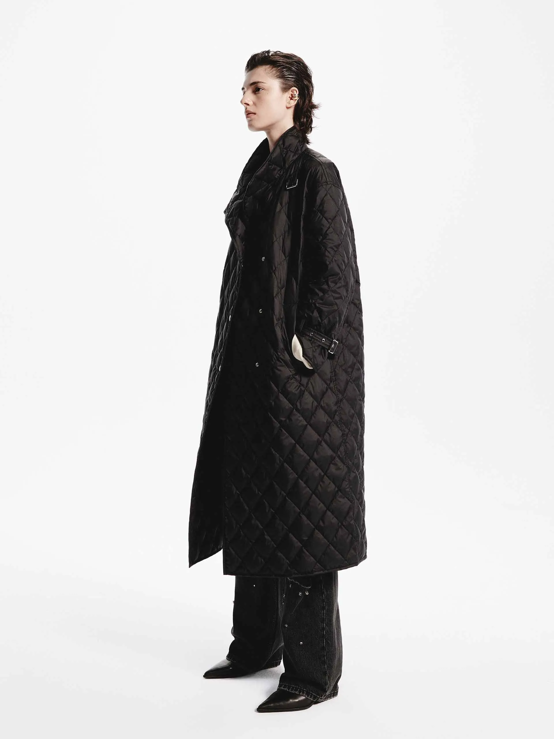 Long Quilted Down Coat