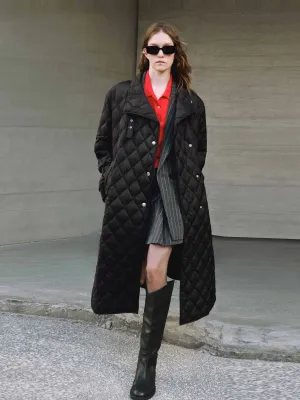 Long Quilted Down Coat