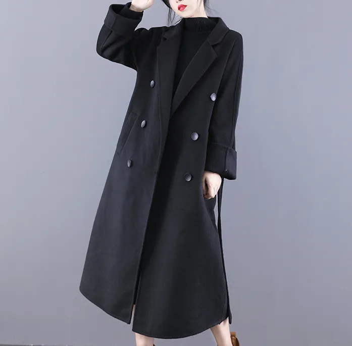 Long Wool Coat, Handmade Long Warm Women Wool Coat Jacket/1222