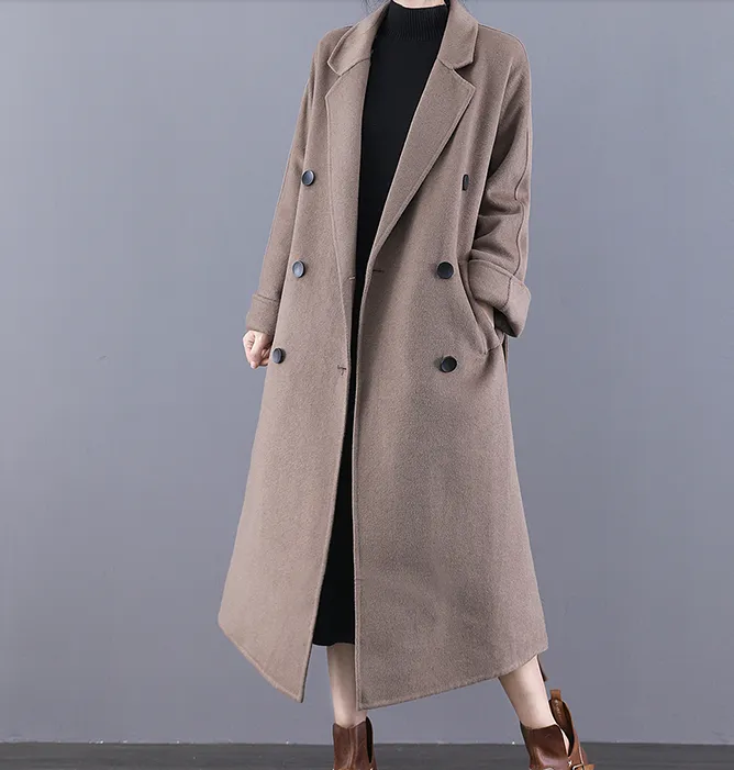 Long Wool Coat, Handmade Long Warm Women Wool Coat Jacket/1222