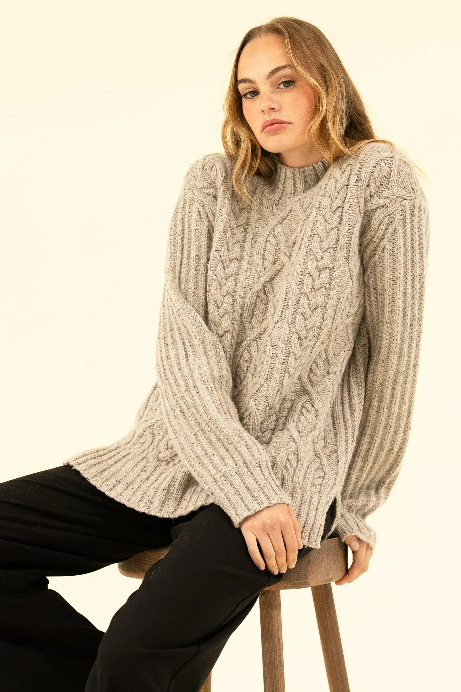 LUNA KNIT - FLAX MARL