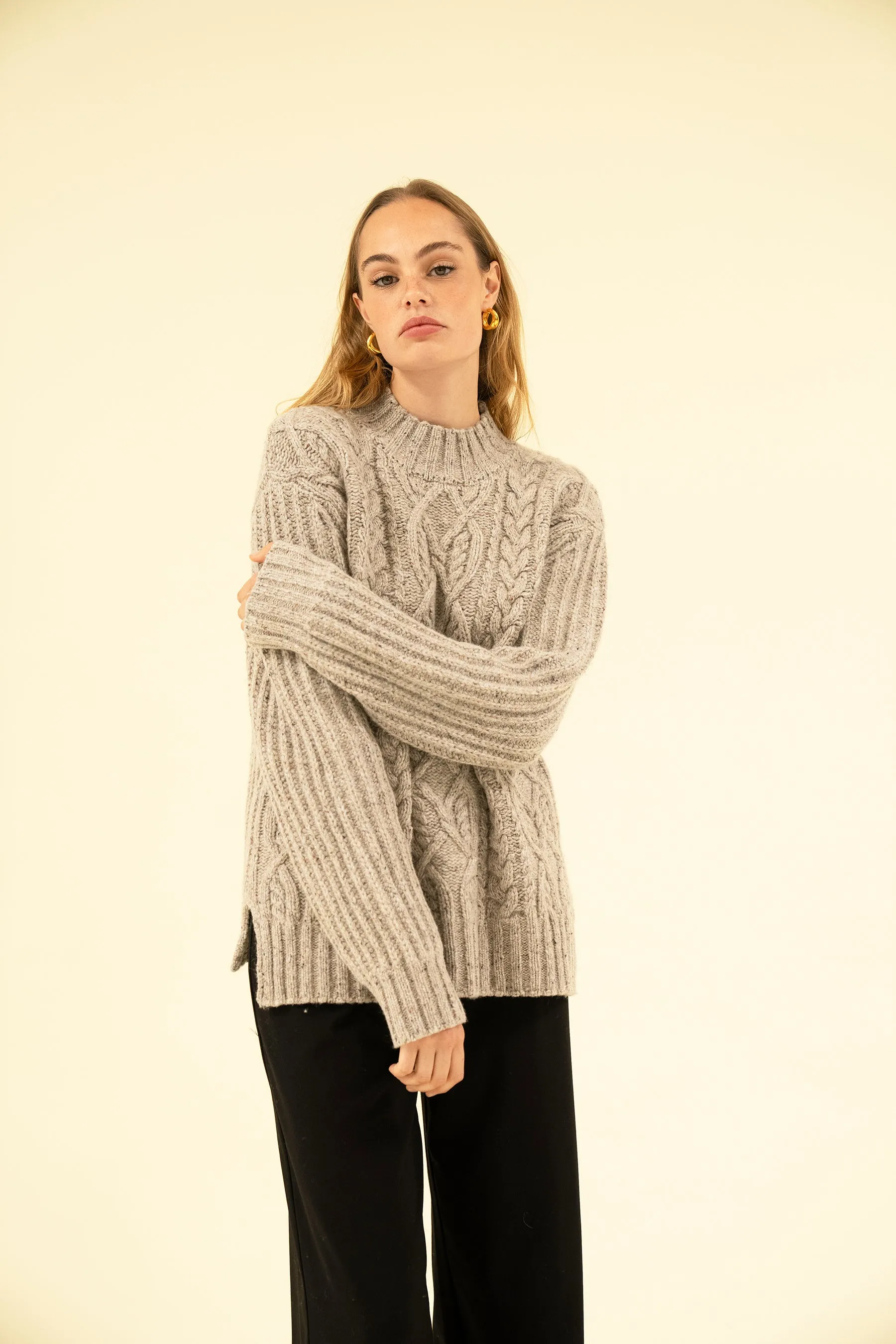 LUNA KNIT - FLAX MARL