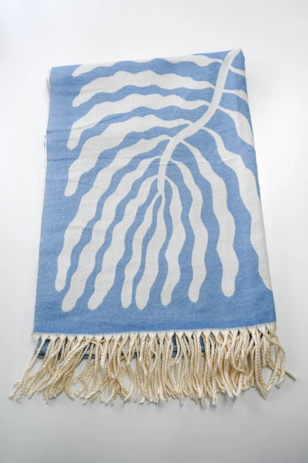 Luxurious Soft Tassel Scarf | Sky Blue