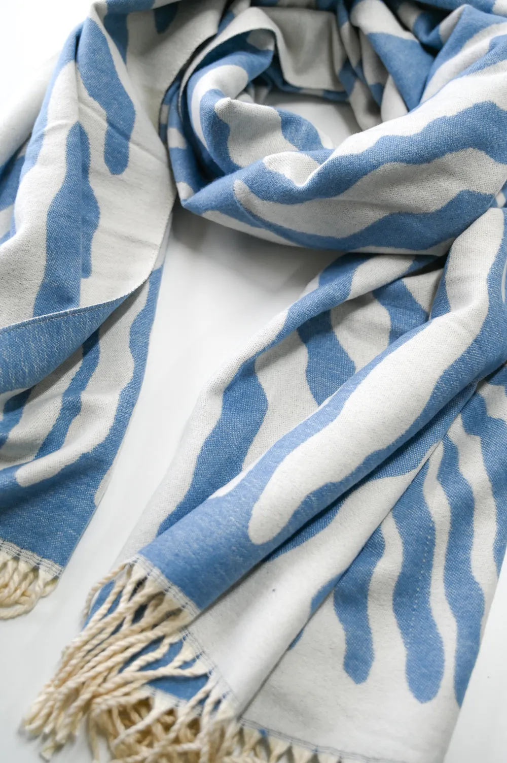 Luxurious Soft Tassel Scarf | Sky Blue