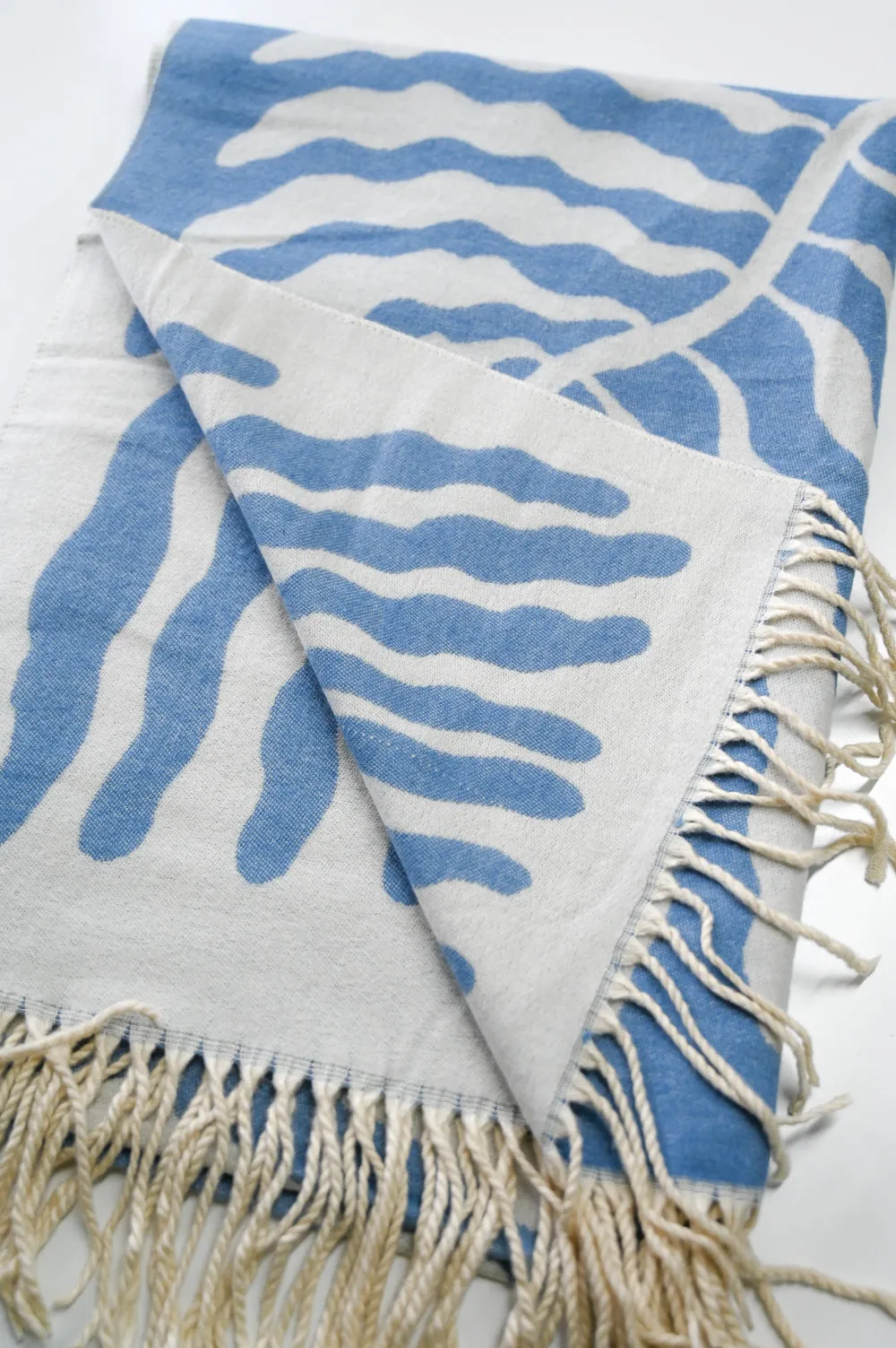 Luxurious Soft Tassel Scarf | Sky Blue