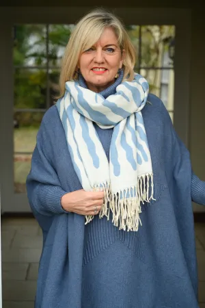 Luxurious Soft Tassel Scarf | Sky Blue