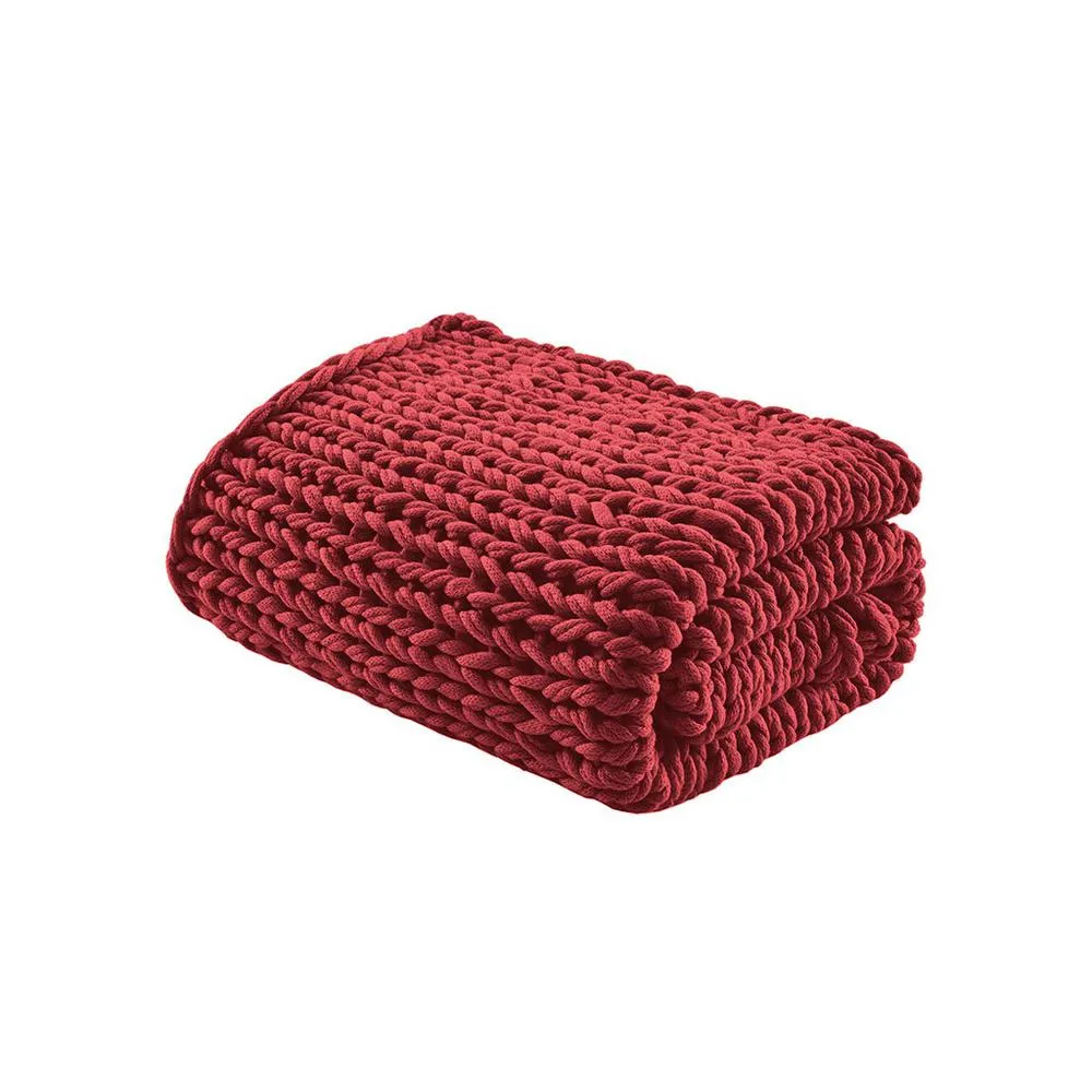 Madison Park Chunky Double Knit Handmade Throw