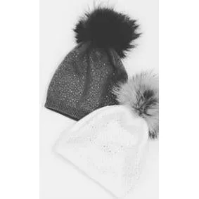 Maniere Knit Jumbo Pom Slouch Hat