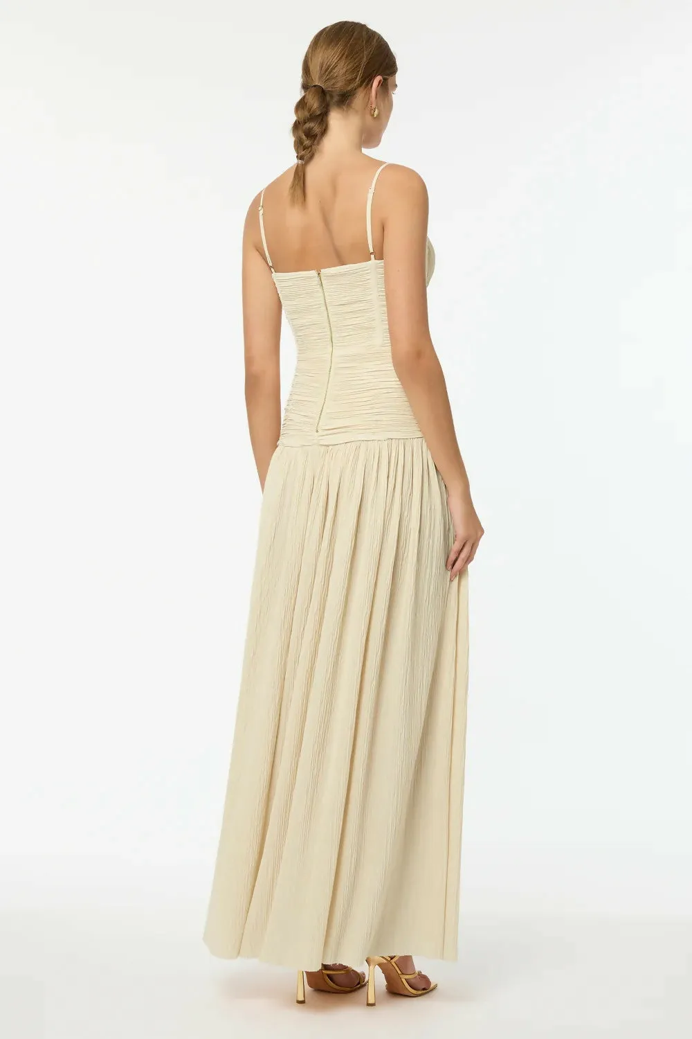 Manning Cartell Double Time Pleat Maxi Dress in Nougat Size 6