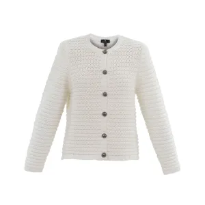 Marble Chunky Knit Cardigan Ivory