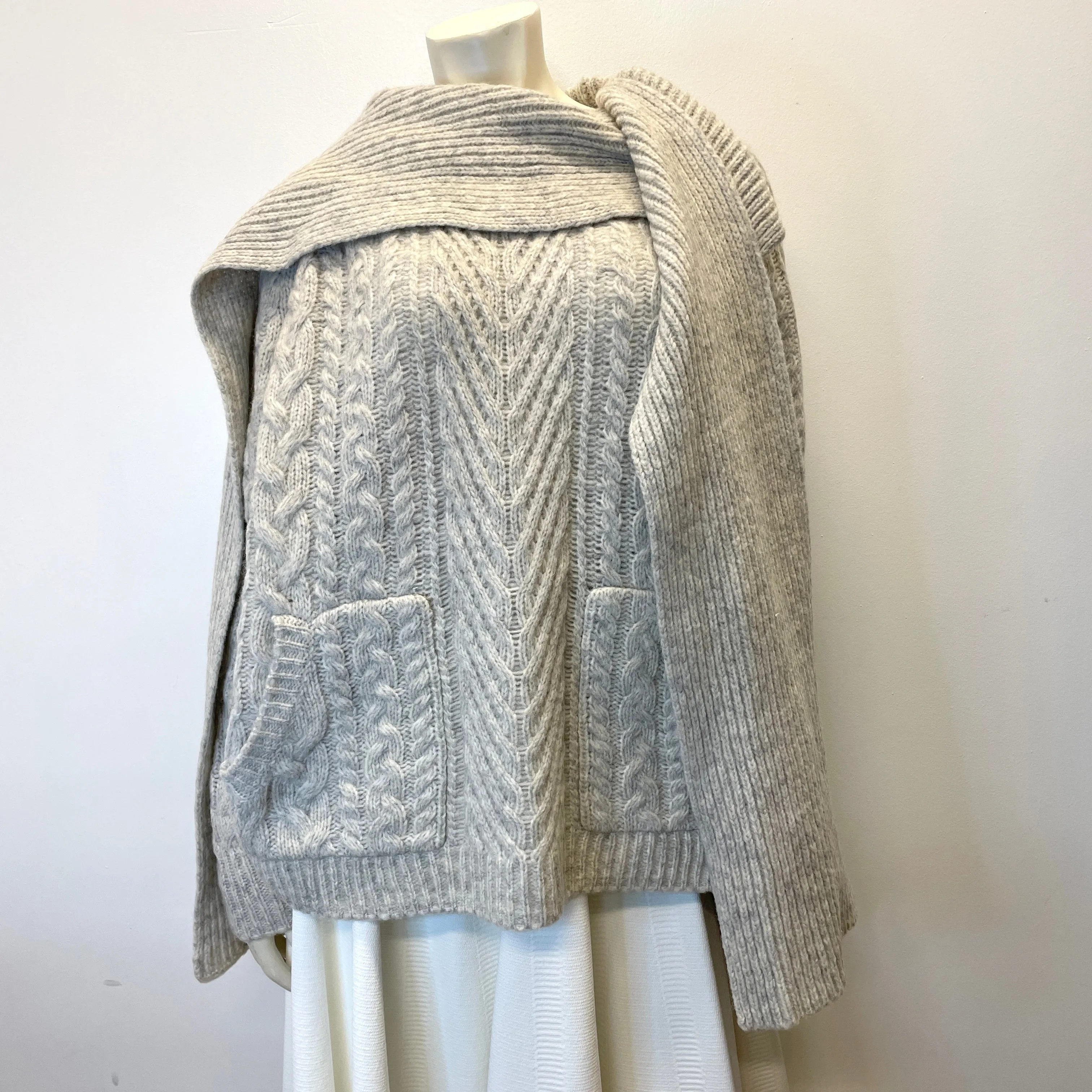 Marc by Marc Jacobs Vintage Designer Chunky Cable Knit Sweater with Detachable Scarf Size Large