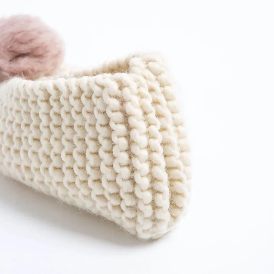 Mary Jane Pompom Slipper Knitting Kit