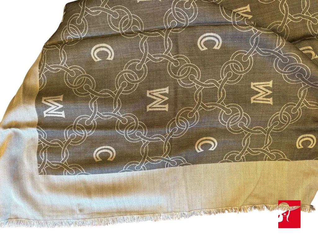 MCM silk/wool logo scarf 56 x 64