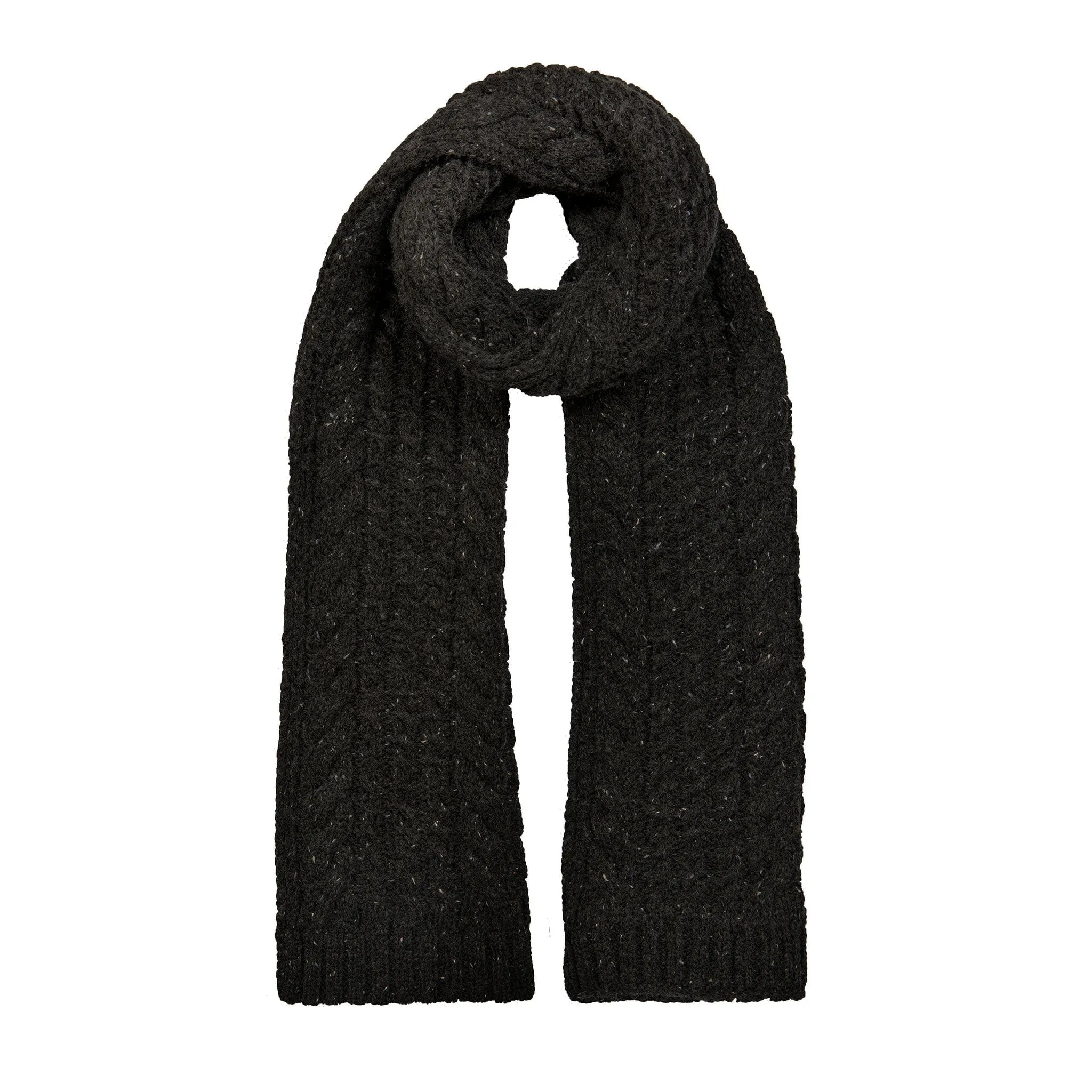 Men’s Cable Knit Scarf with Marl Yarn