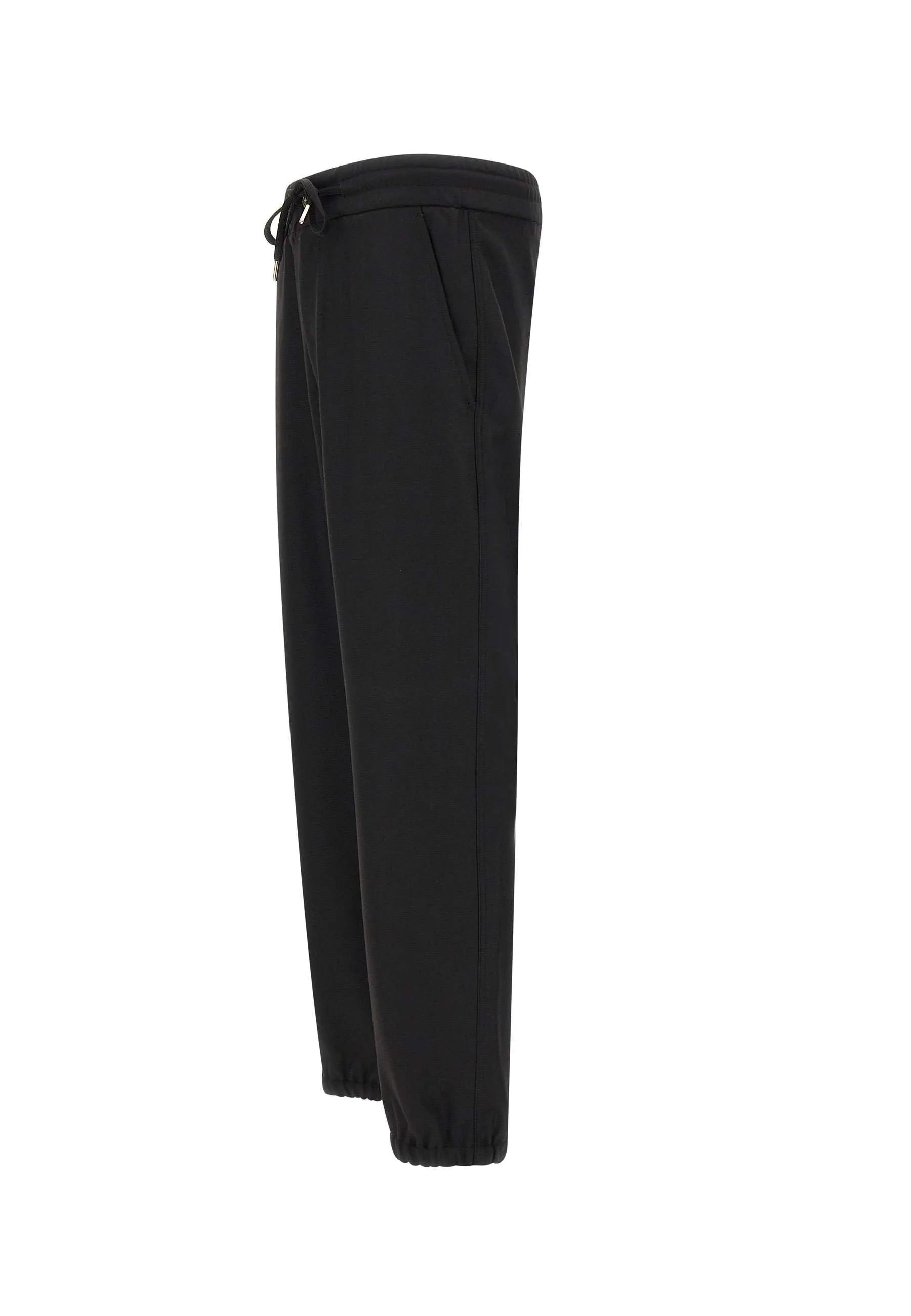 Metal Placket Black Viscose Trousers