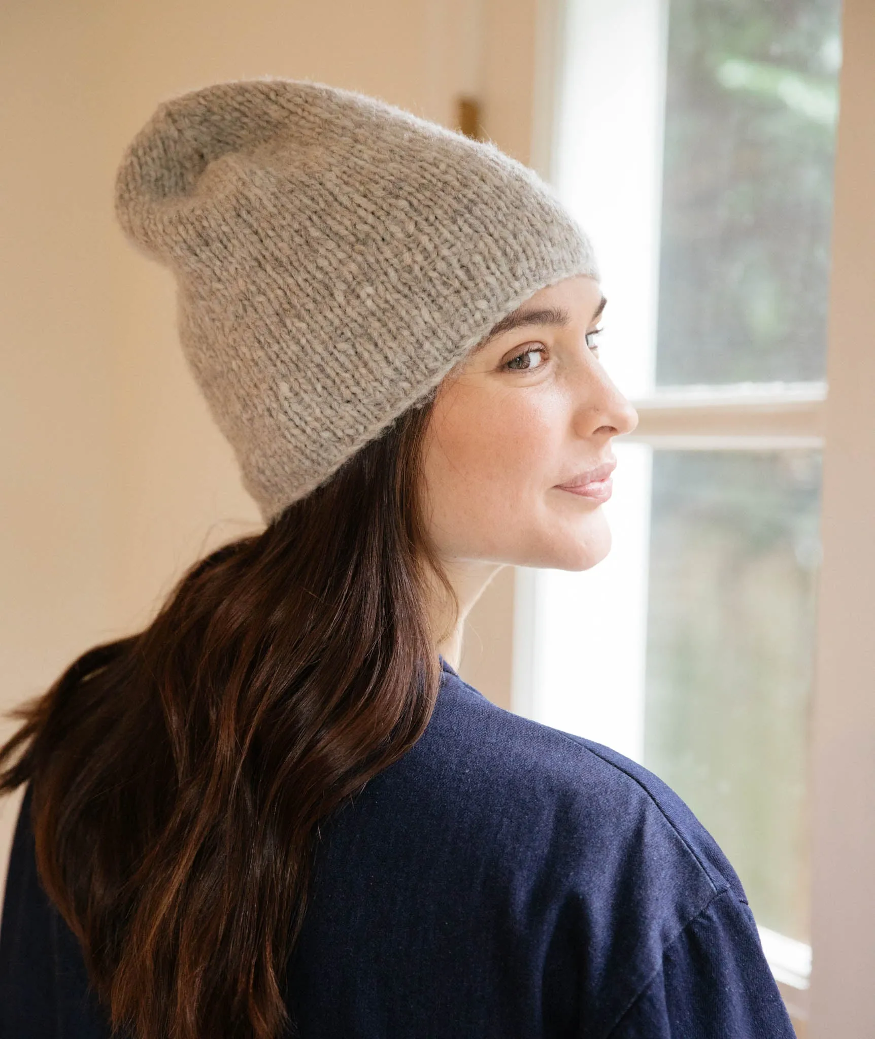 Minimalist Hat Using Rowan Brushed Fleece