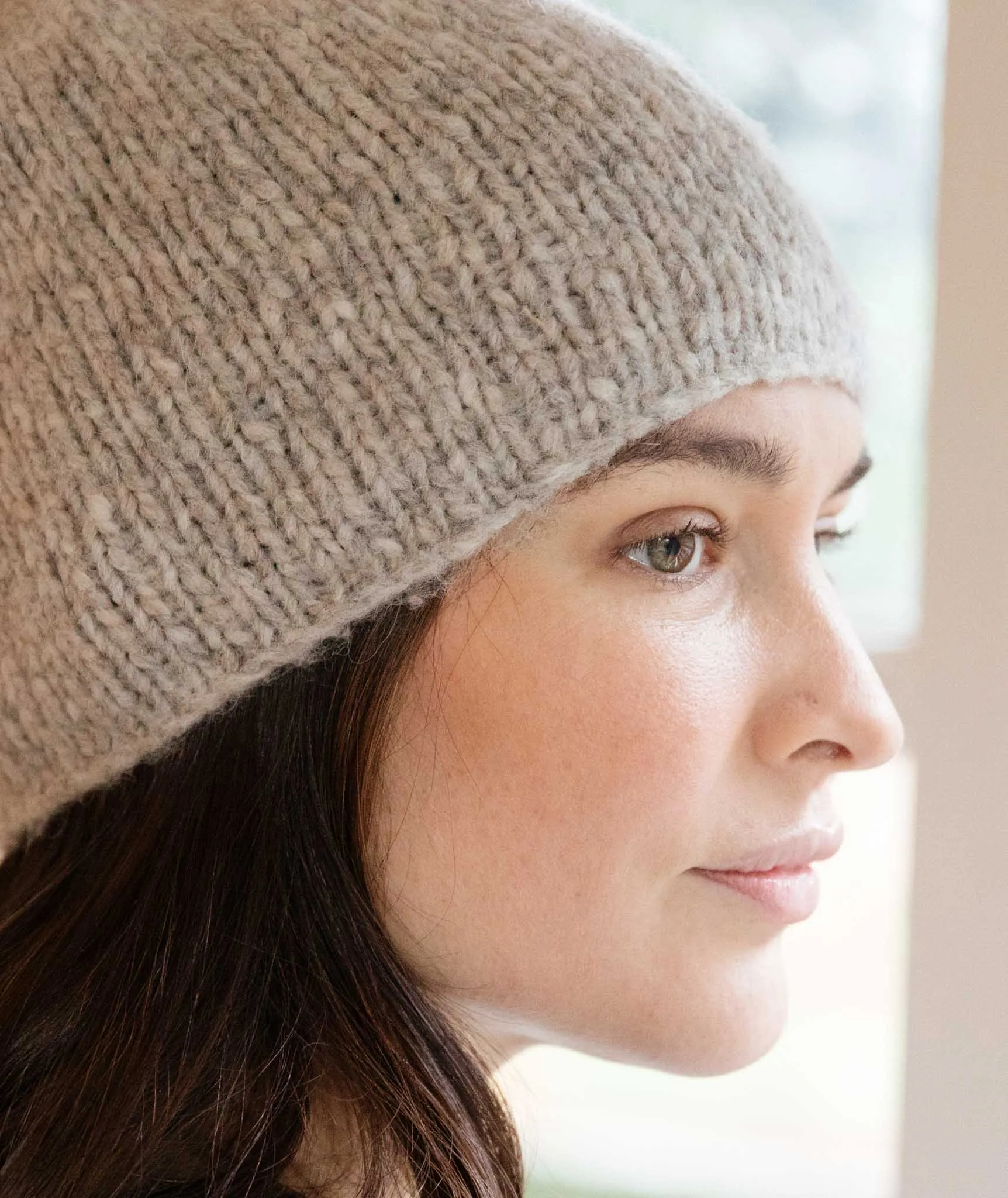 Minimalist Hat Using Rowan Brushed Fleece