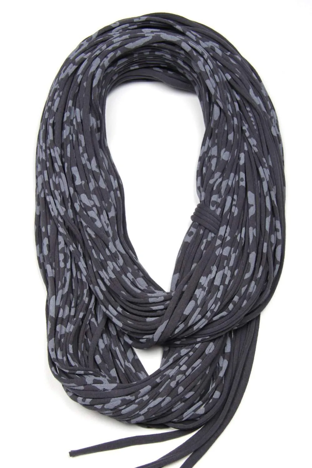 Necklush Chunky Scarf / Dark Grey / Leopard Print / Unisex