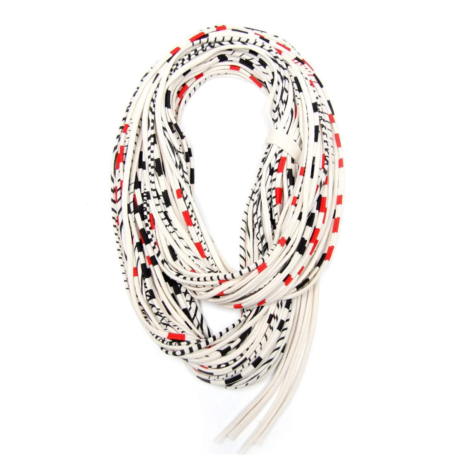 Necklush Chunky Scarf / Striped Red & Black / Unisex