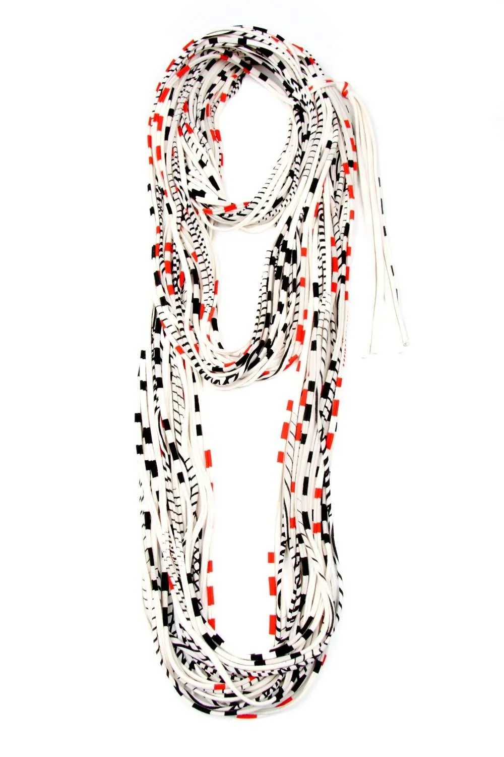 Necklush Chunky Scarf / Striped Red & Black / Unisex