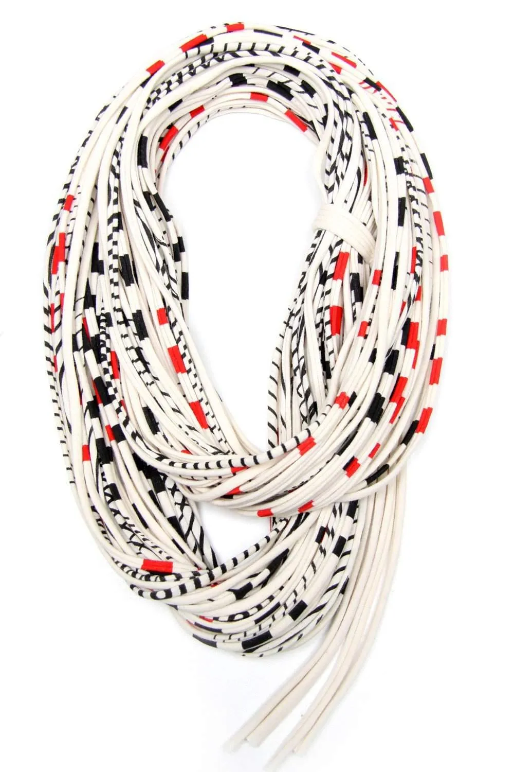 Necklush Chunky Scarf / Striped Red & Black / Unisex