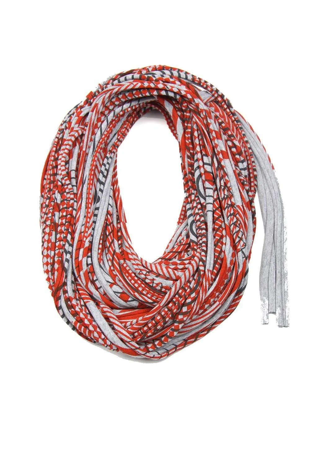 Necklush Cowl Scarf / Red & Heather Grey / Unisex