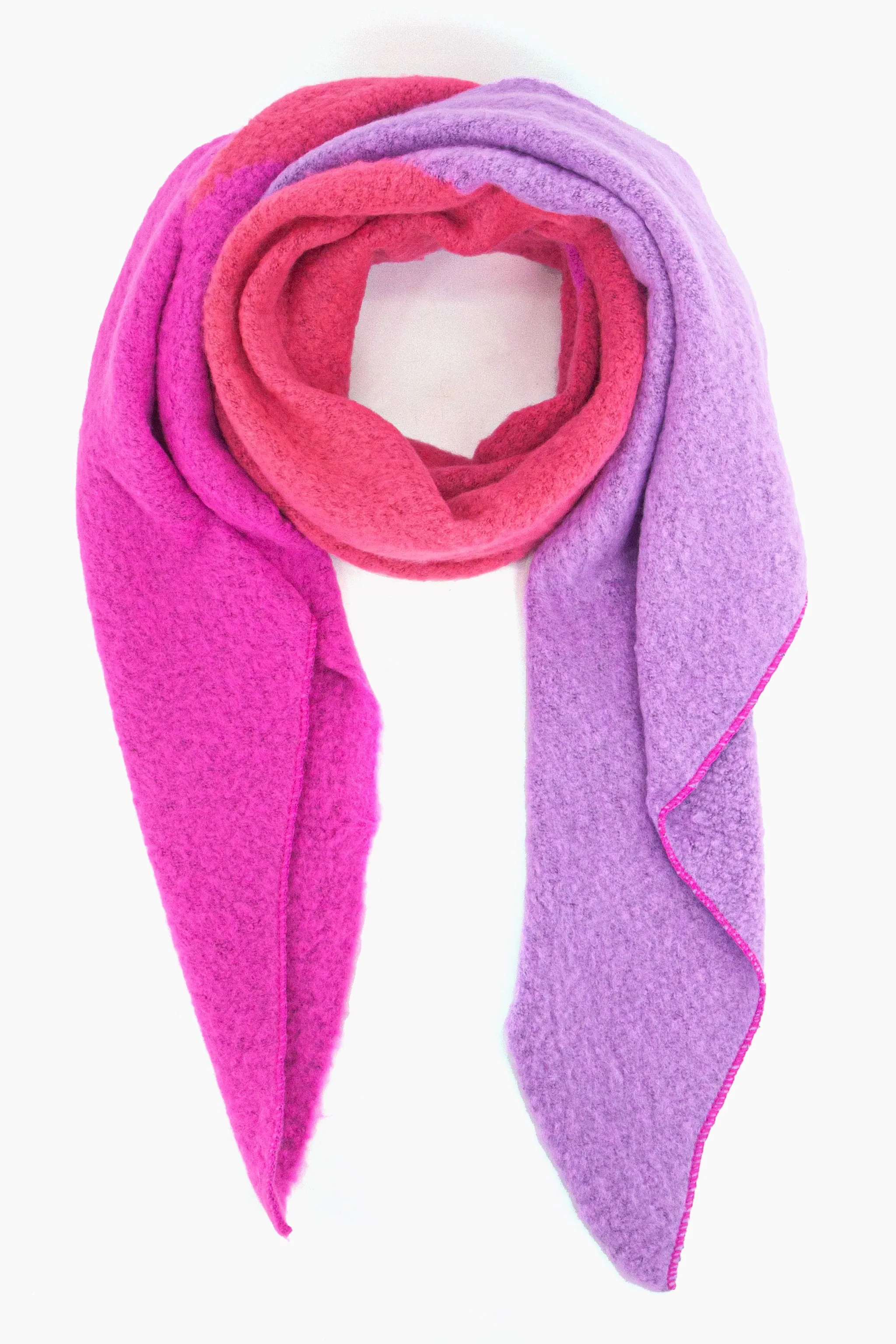 Nora Heavyweight Scarf - Pink/Lilac, Colour Block