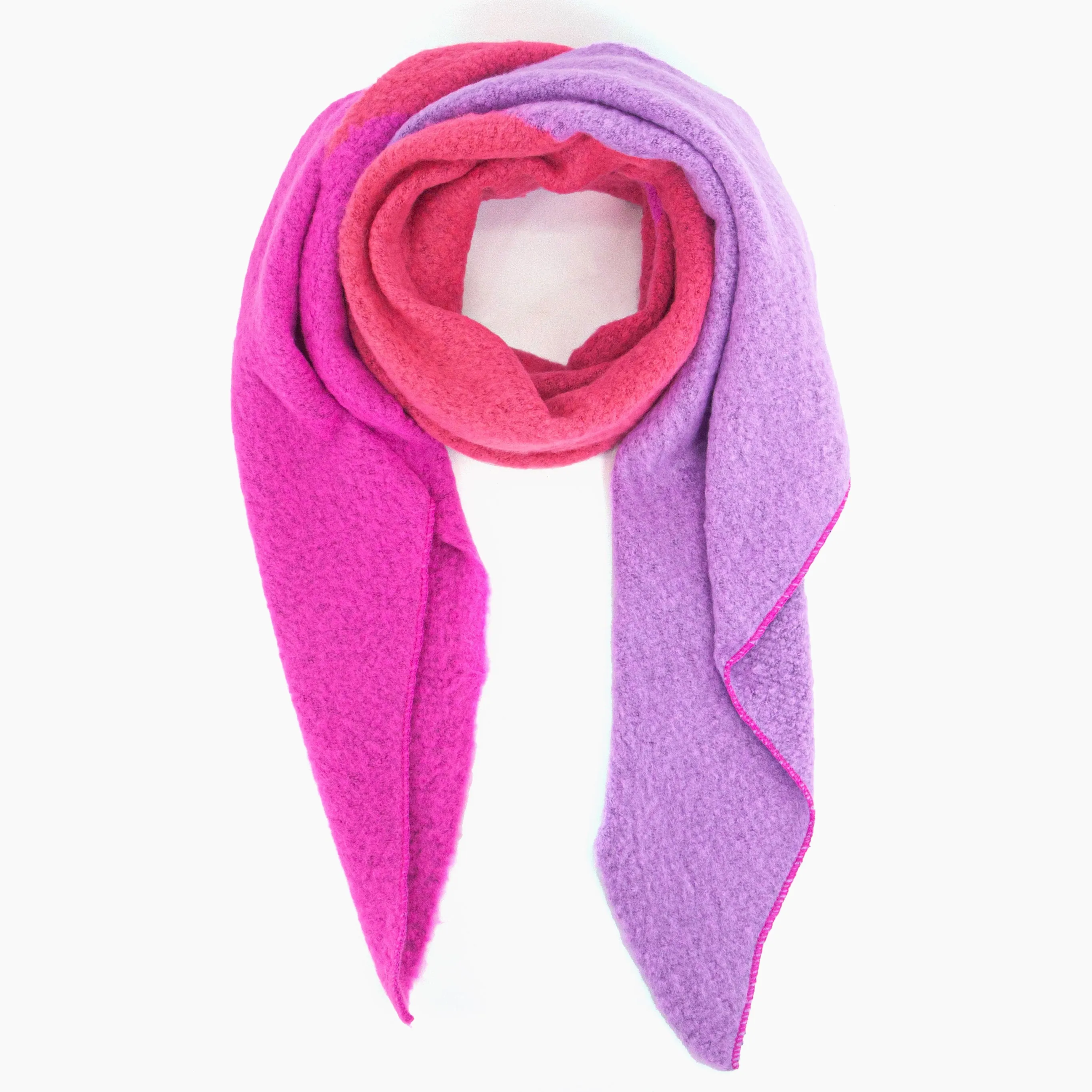 Nora Heavyweight Scarf - Pink/Lilac, Colour Block