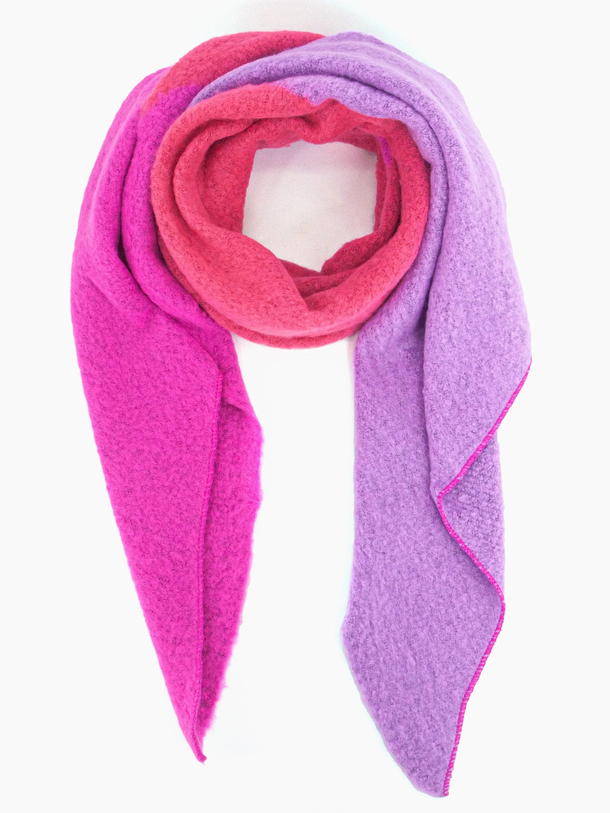 Nora Heavyweight Scarf - Pink/Lilac, Colour Block