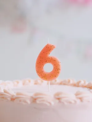 Number 6 Candle