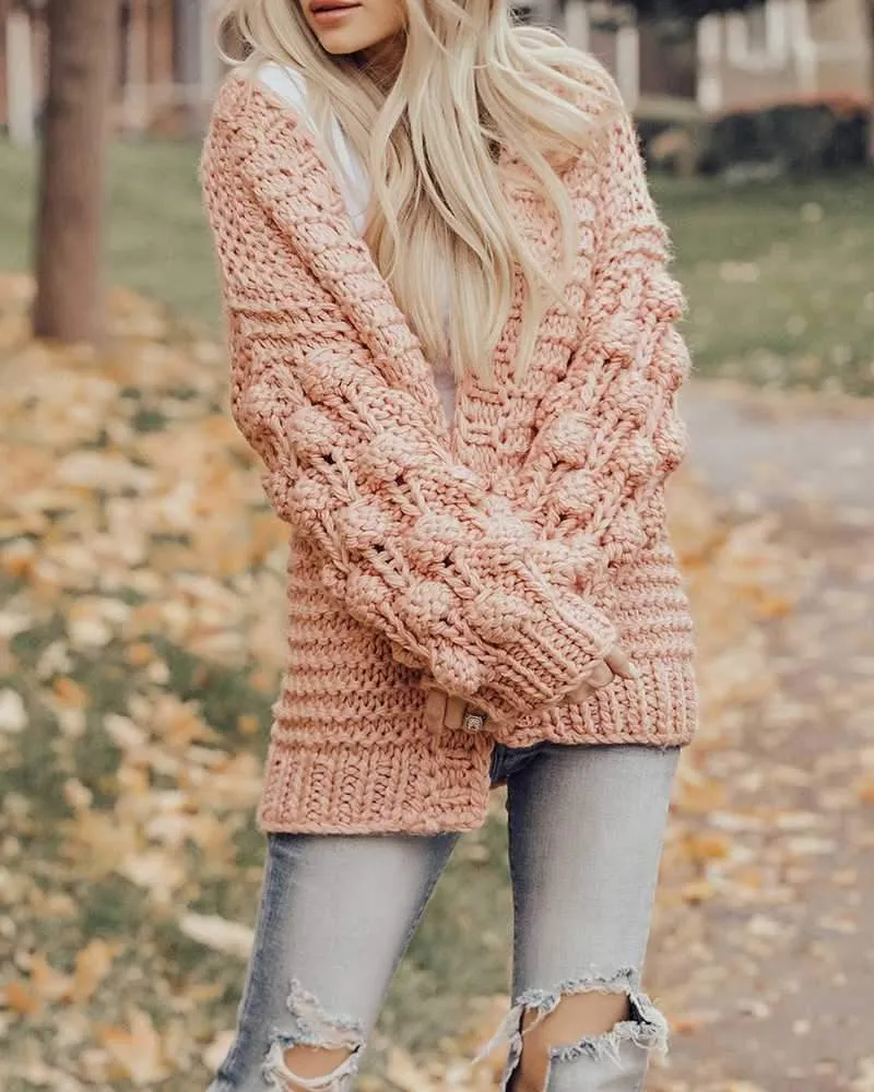 Oversized Chunky Thick Cable Knit Cardigan Sweater