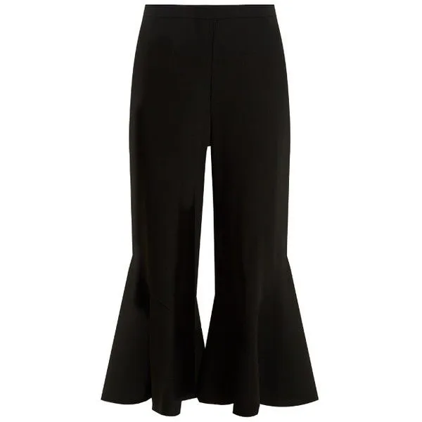 Peter Pilotto Ruffled-Hem Crepe Trousers