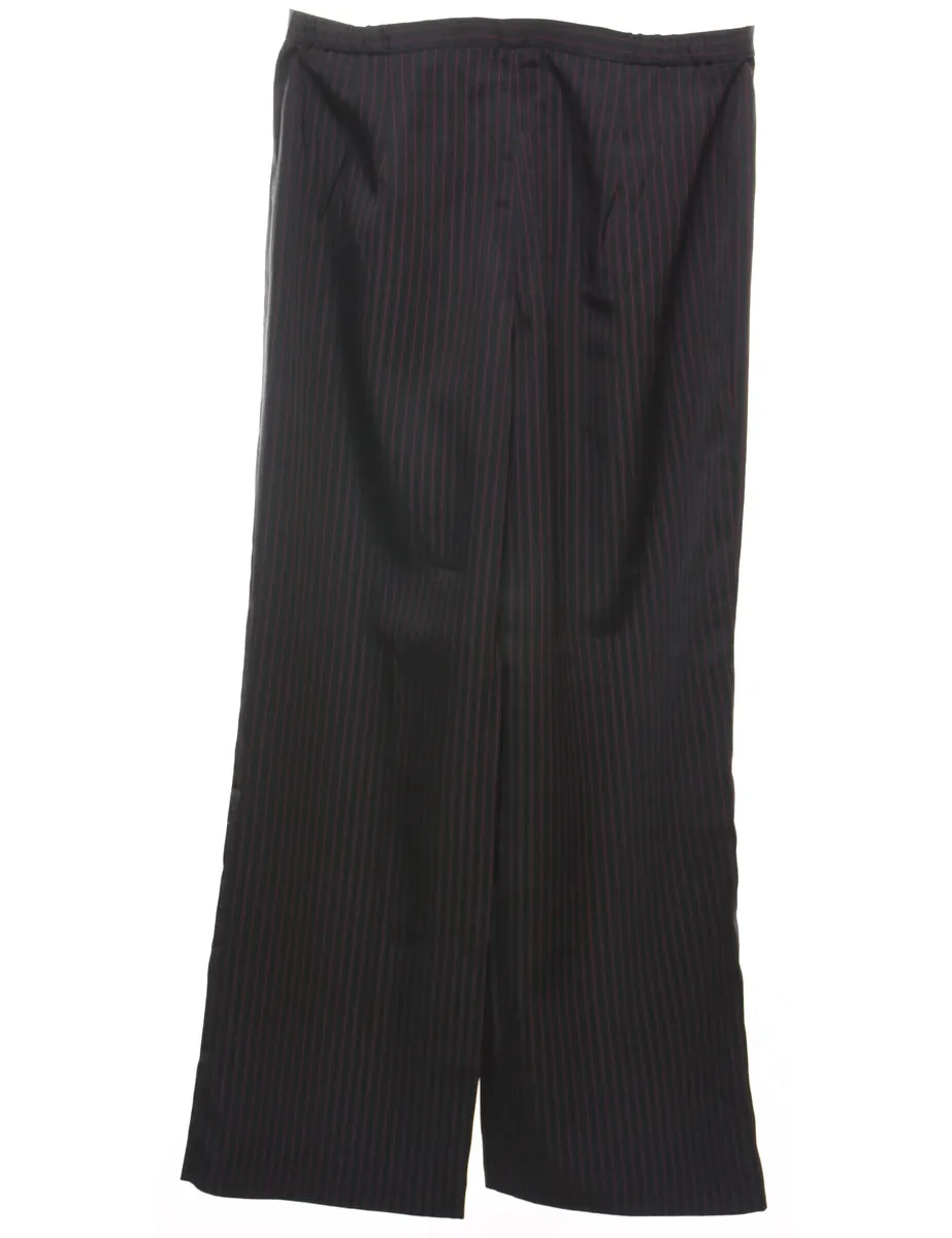 Pinstriped Black & Red Trousers - W32 L31