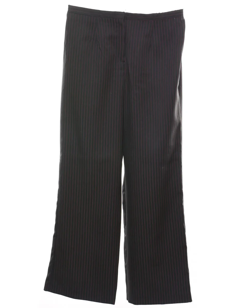 Pinstriped Black & Red Trousers - W32 L31