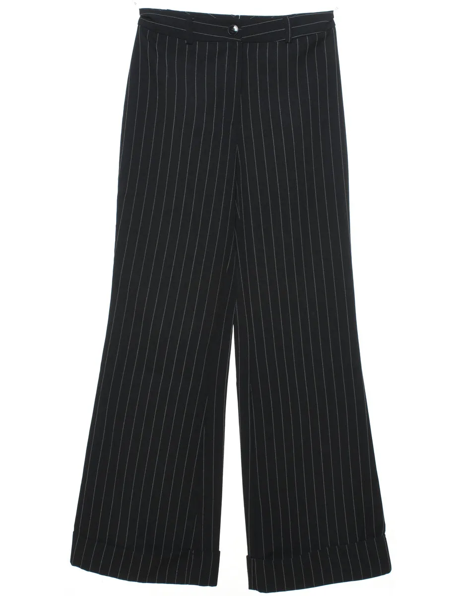 Pinstripes Black Trousers - W25 L31