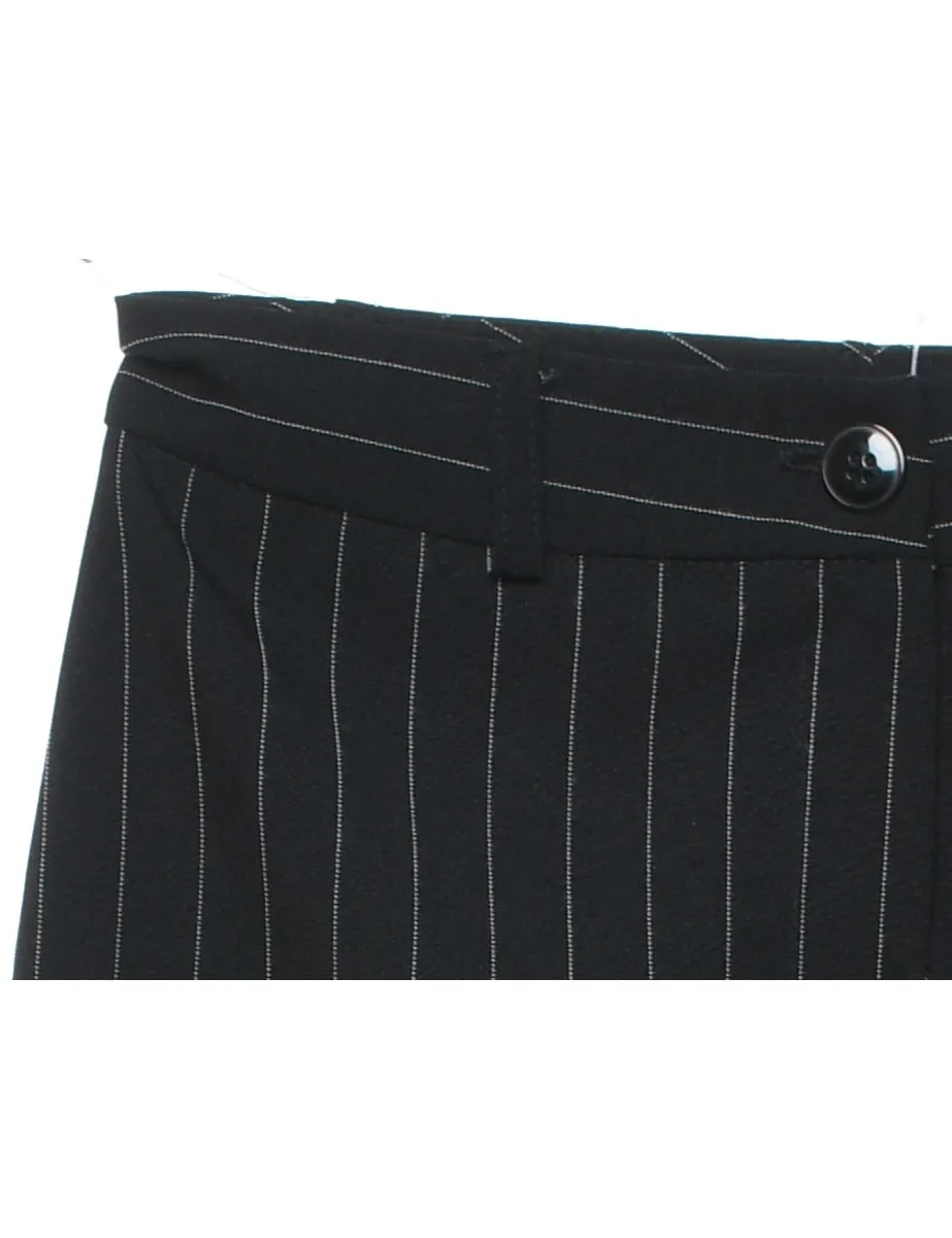 Pinstripes Black Trousers - W25 L31