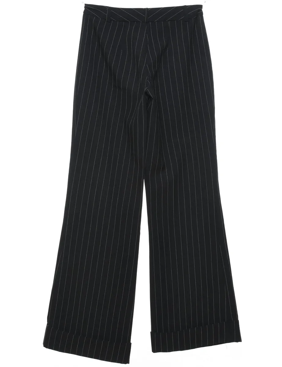 Pinstripes Black Trousers - W25 L31