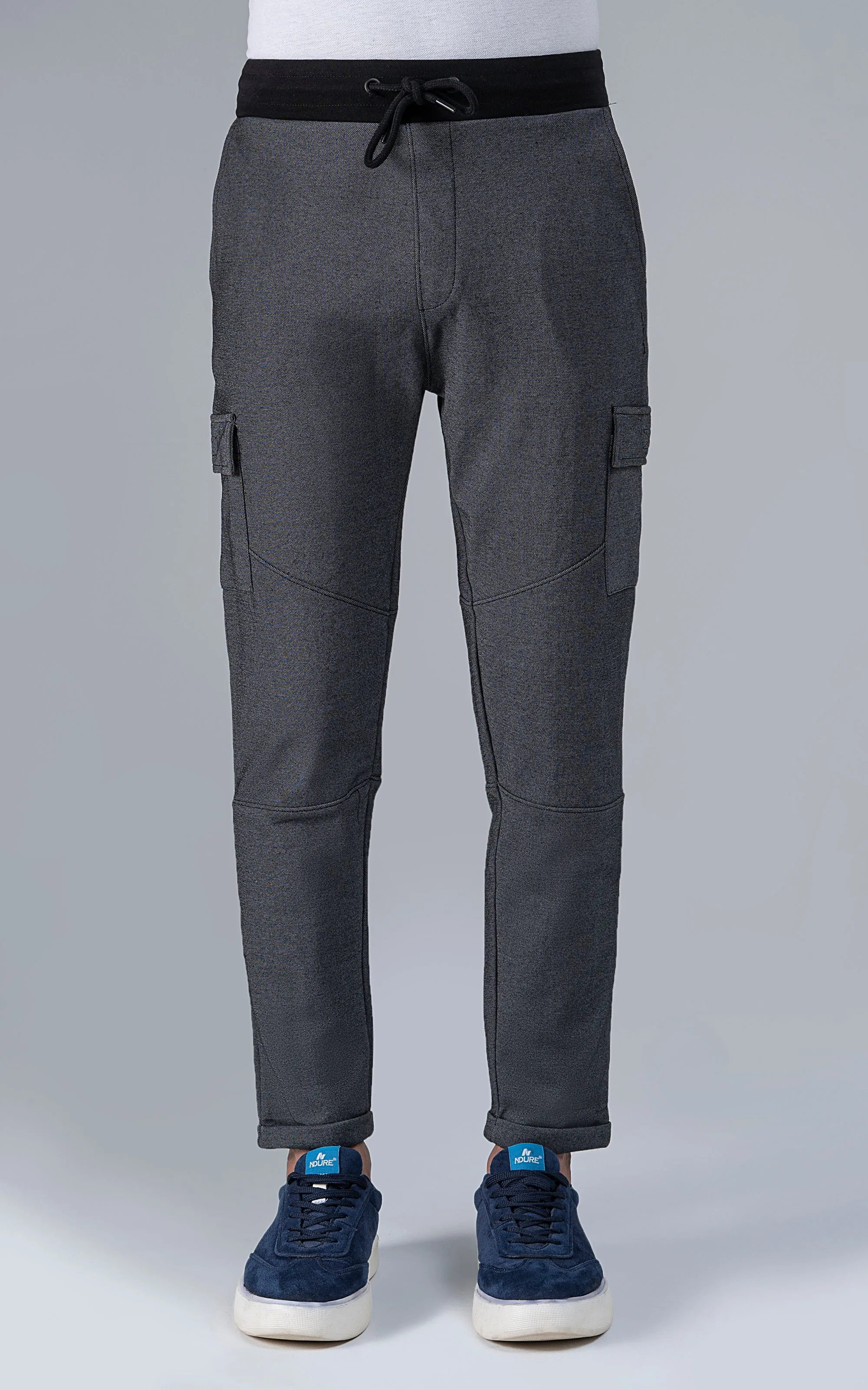 Pique Interlock Cargo Trouser Black