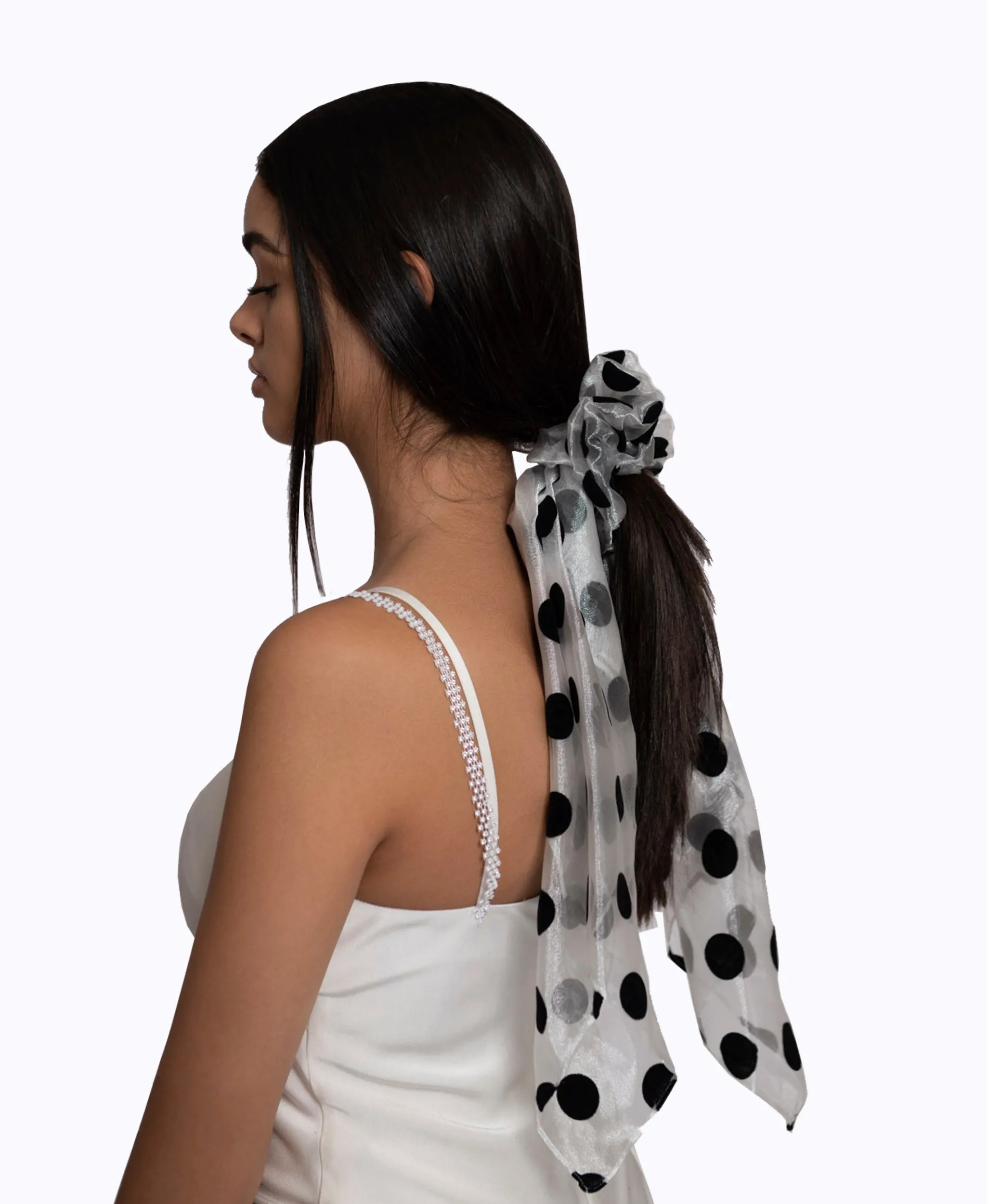 Polka Dot Scarf Scrunchie