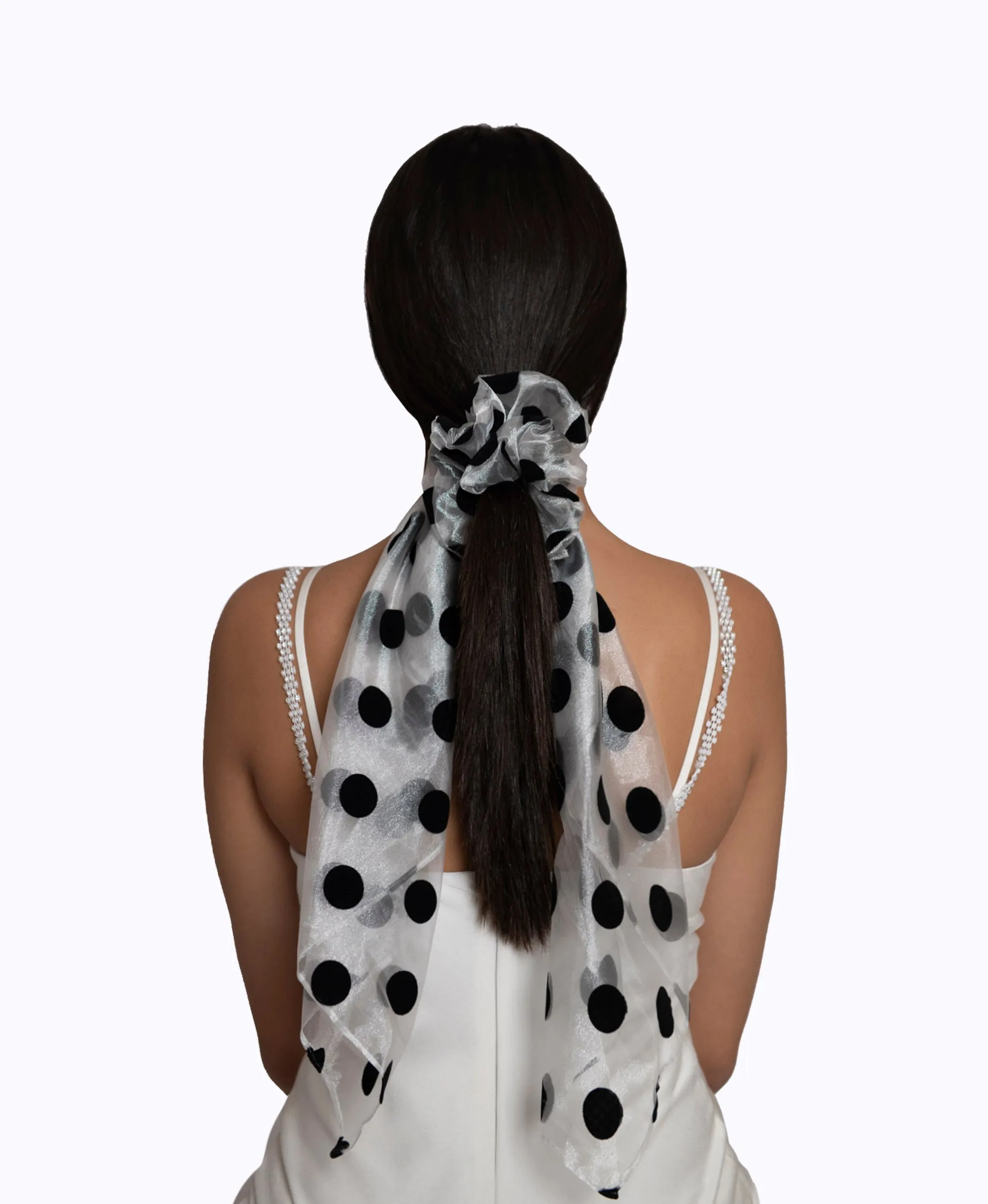 Polka Dot Scarf Scrunchie