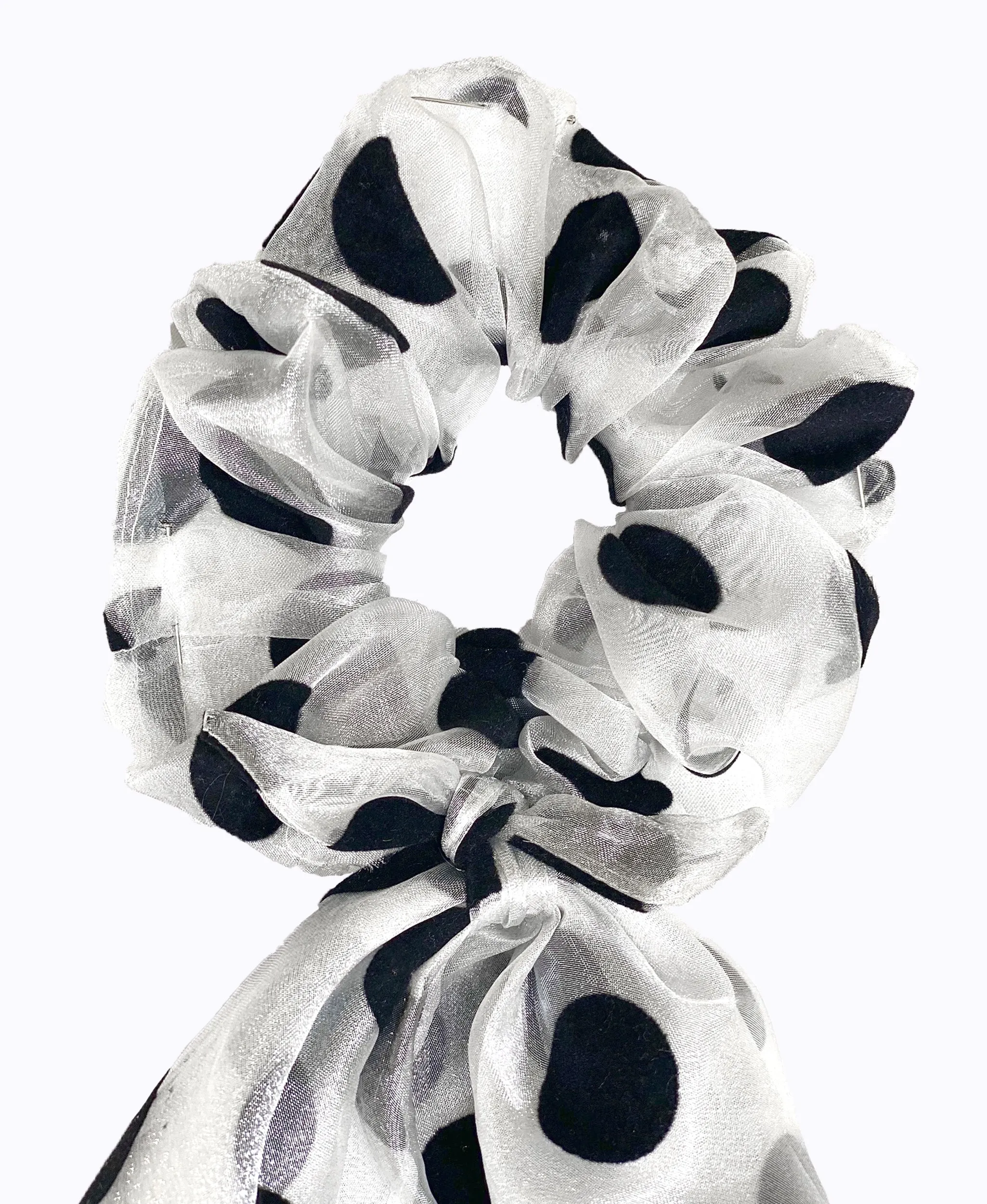 Polka Dot Scarf Scrunchie