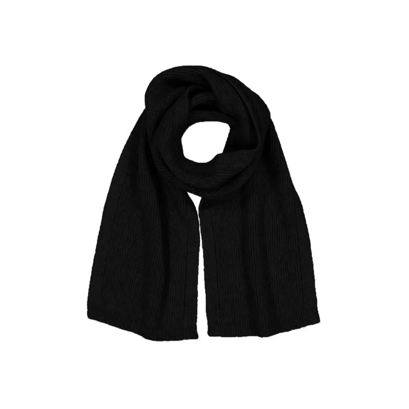 Possum Merino Fine Rib Scarf - Black