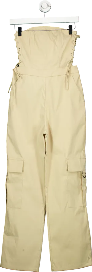 PrettyLittleThing Beige Cargo Trousers UK 6