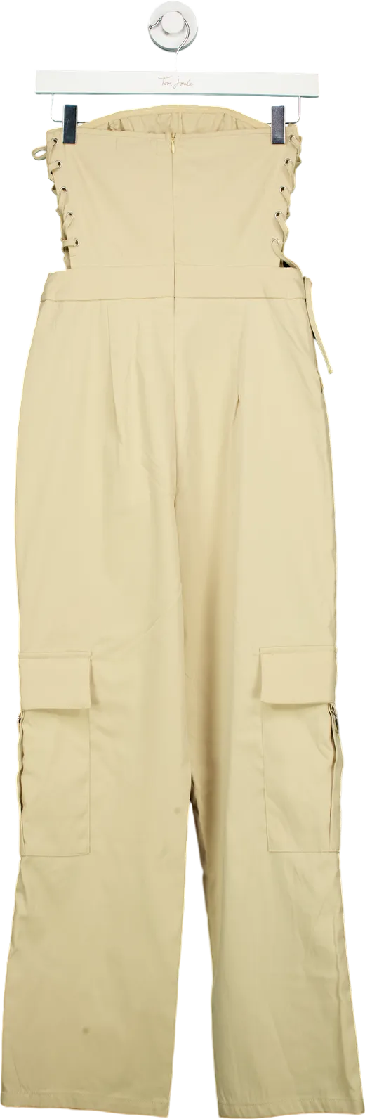 PrettyLittleThing Beige Cargo Trousers UK 6